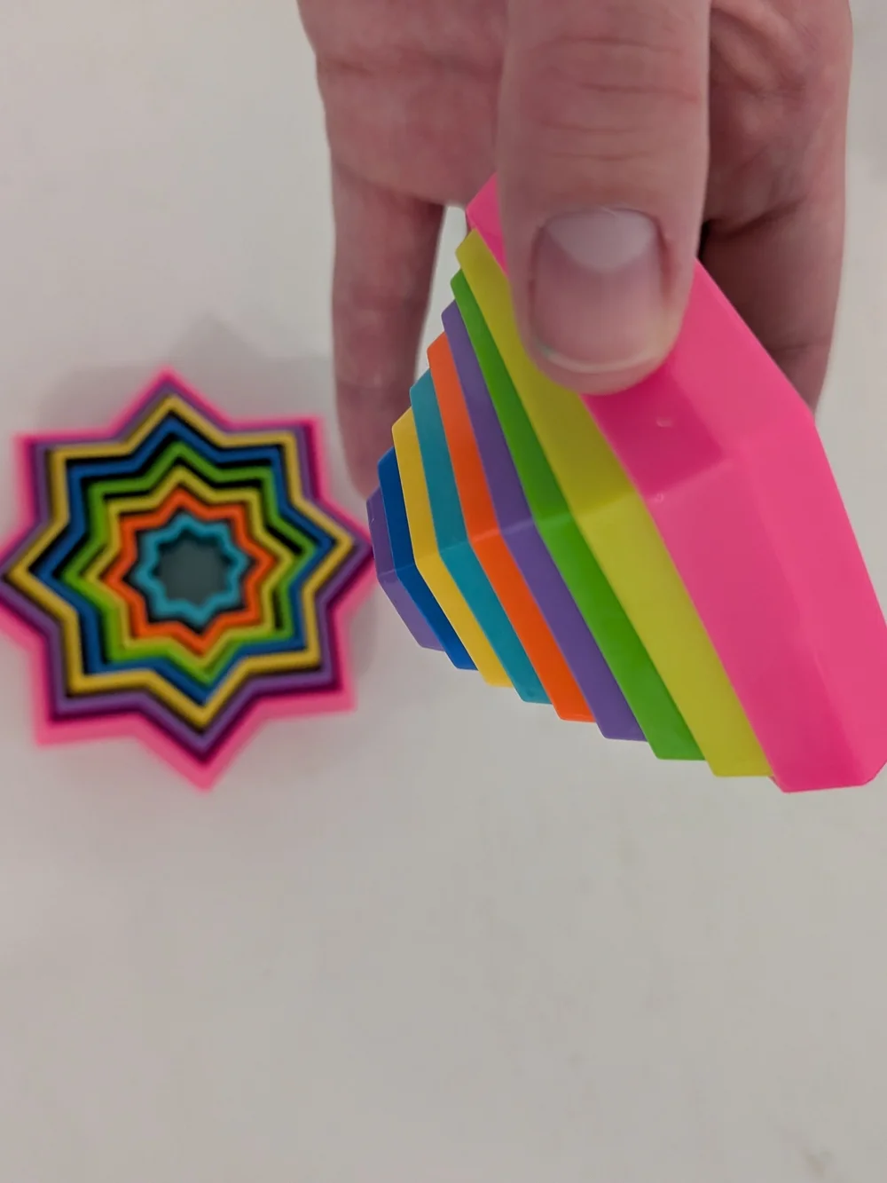 Colorful Nesting Star & Polygon Shape Toy Set - Pink Multicolor